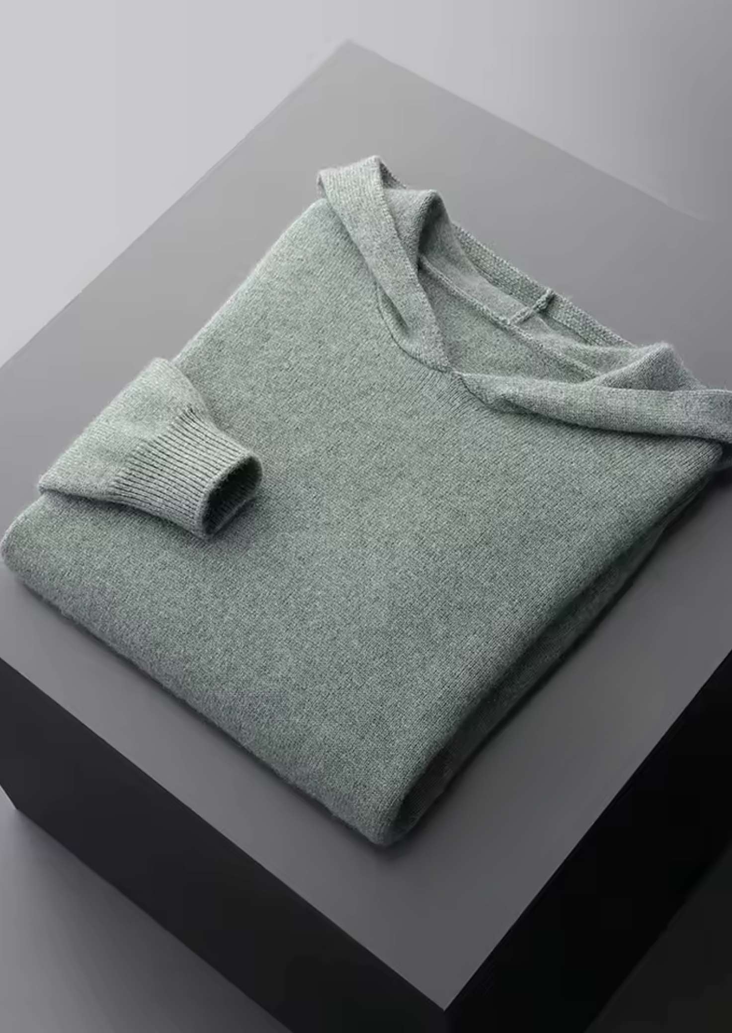 Men’s Cashmere Knit Pullover Hoodie