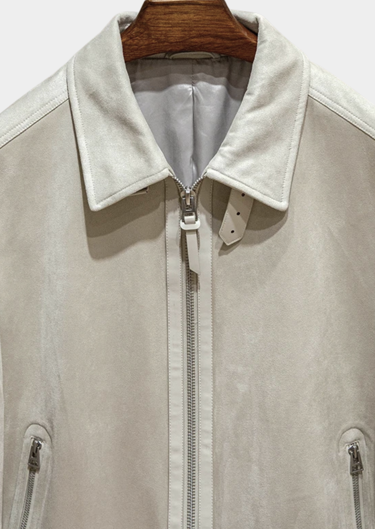 Men’s Suede Zip-Up Bomber Jacket