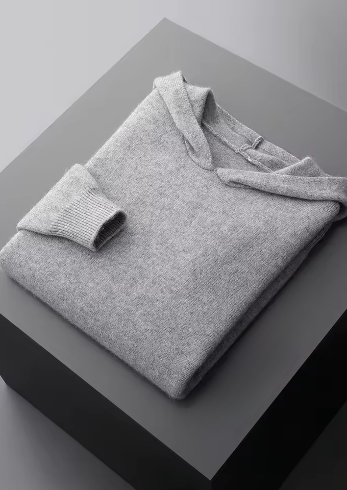 Men’s Cashmere Knit Pullover Hoodie