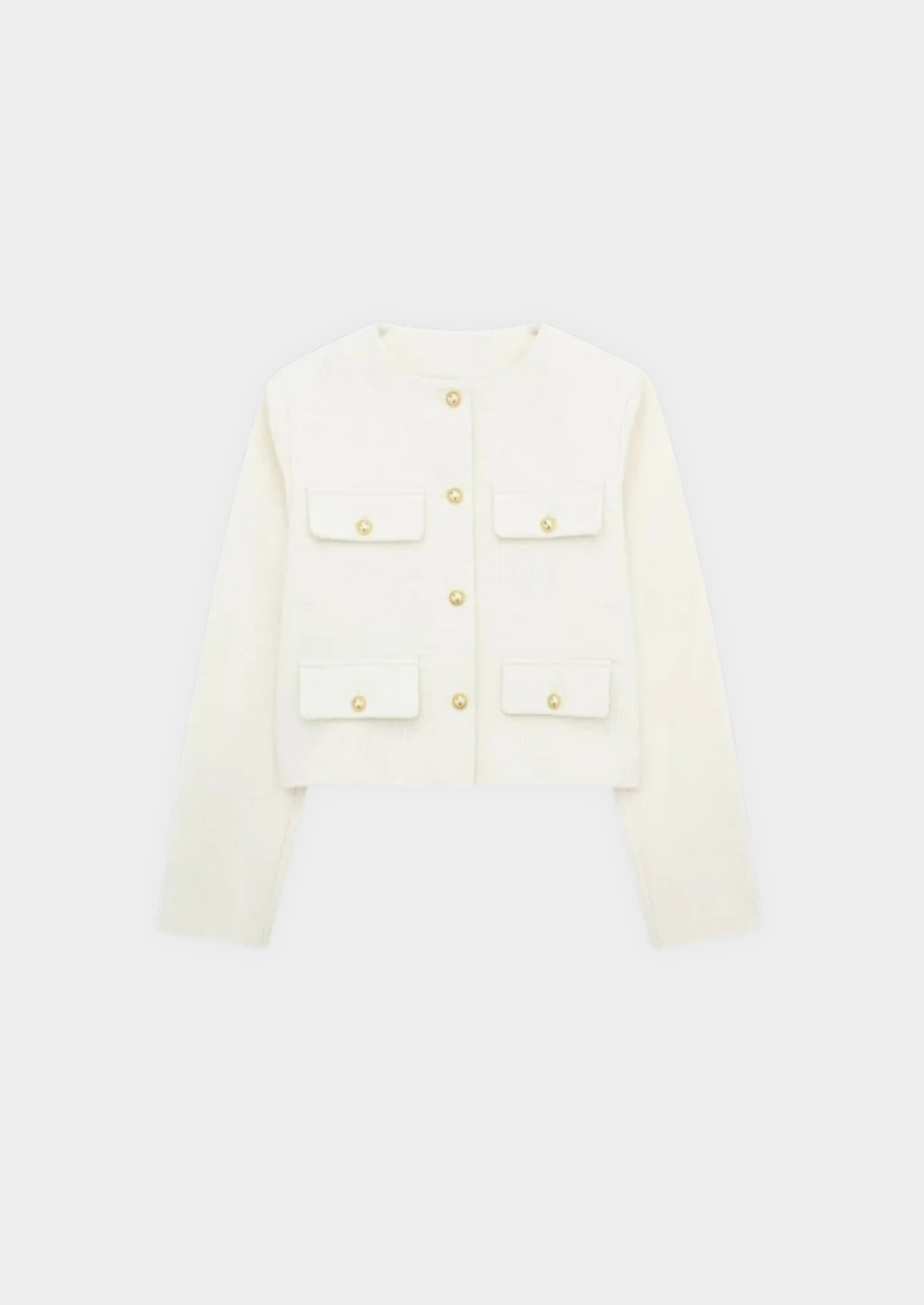 Cropped Blazer with Gold Buttons Women