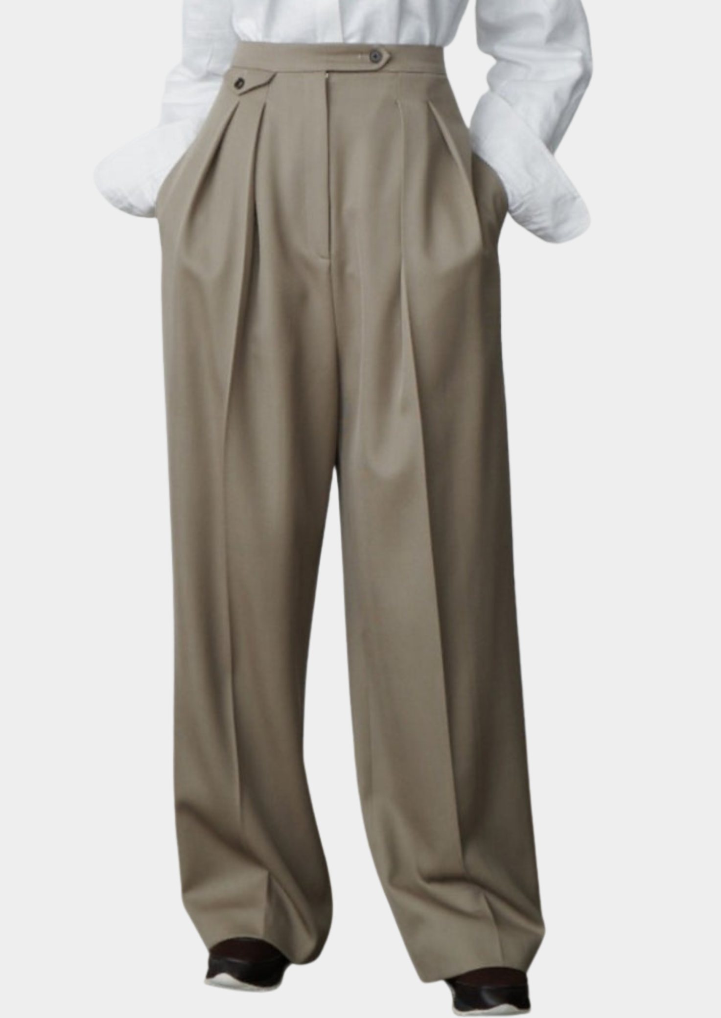 Tailored Straight Wide-Leg Trousers Women