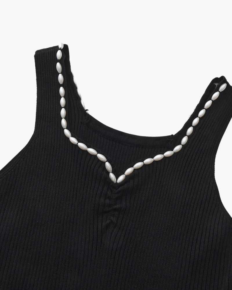 Ribbed V-Neck Knit Midi Dress Women