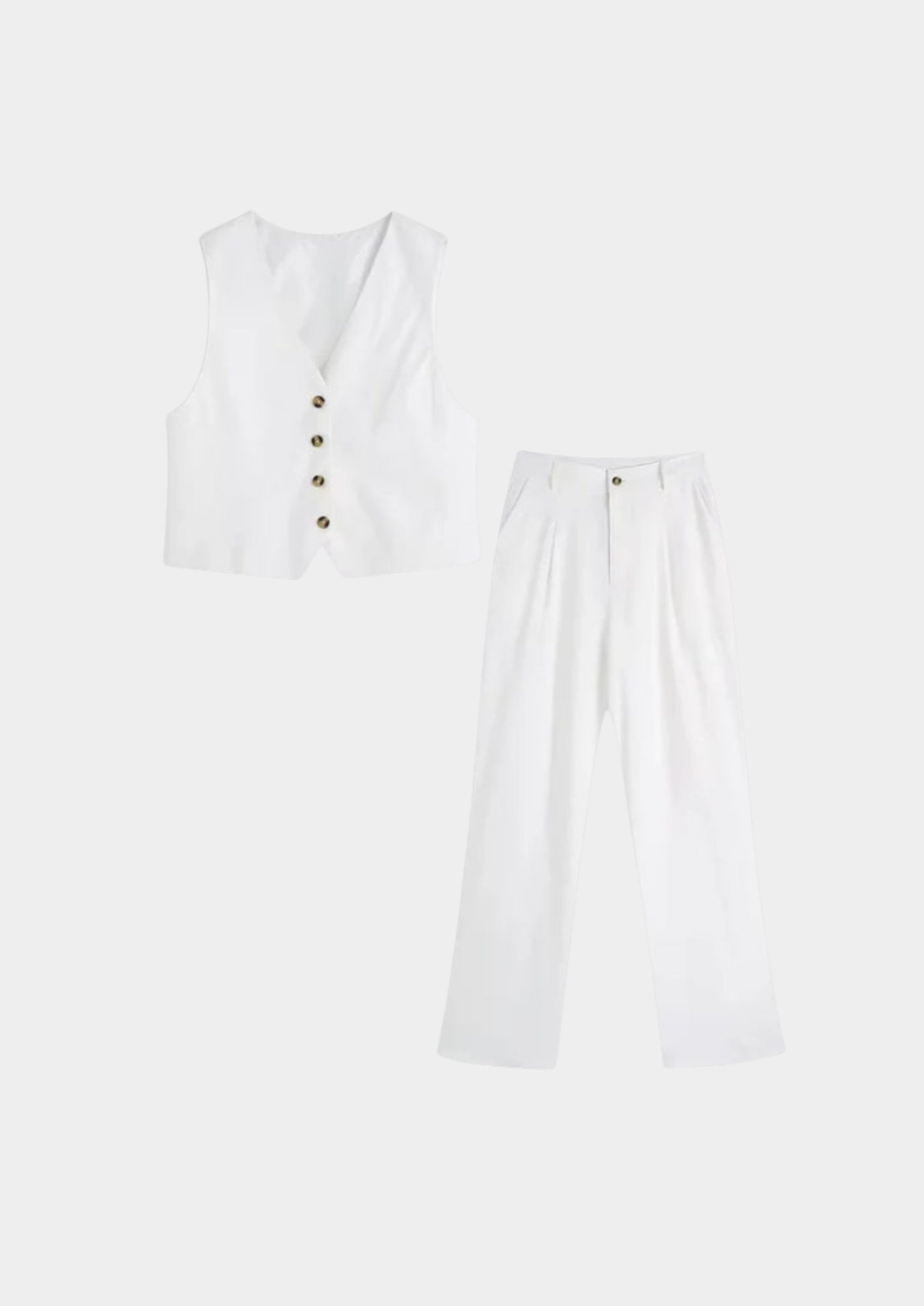 Classic Wide-Leg Trouser & Vest Set Women