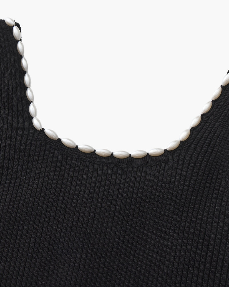 Ribbed V-Neck Knit Midi Dress Women