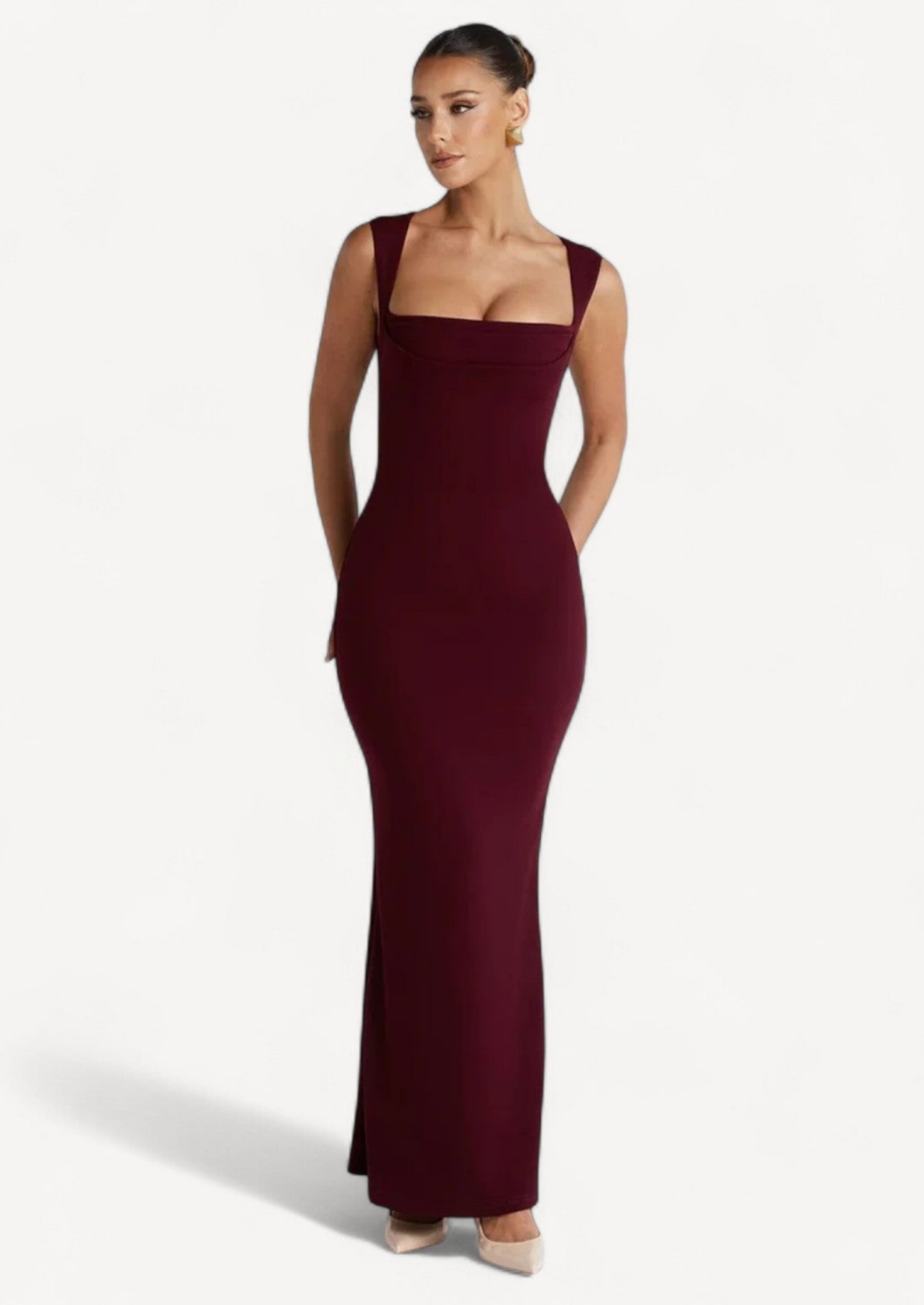 Neck Bodycon Maxi Dress – Elegant Formal Evening Dress Women