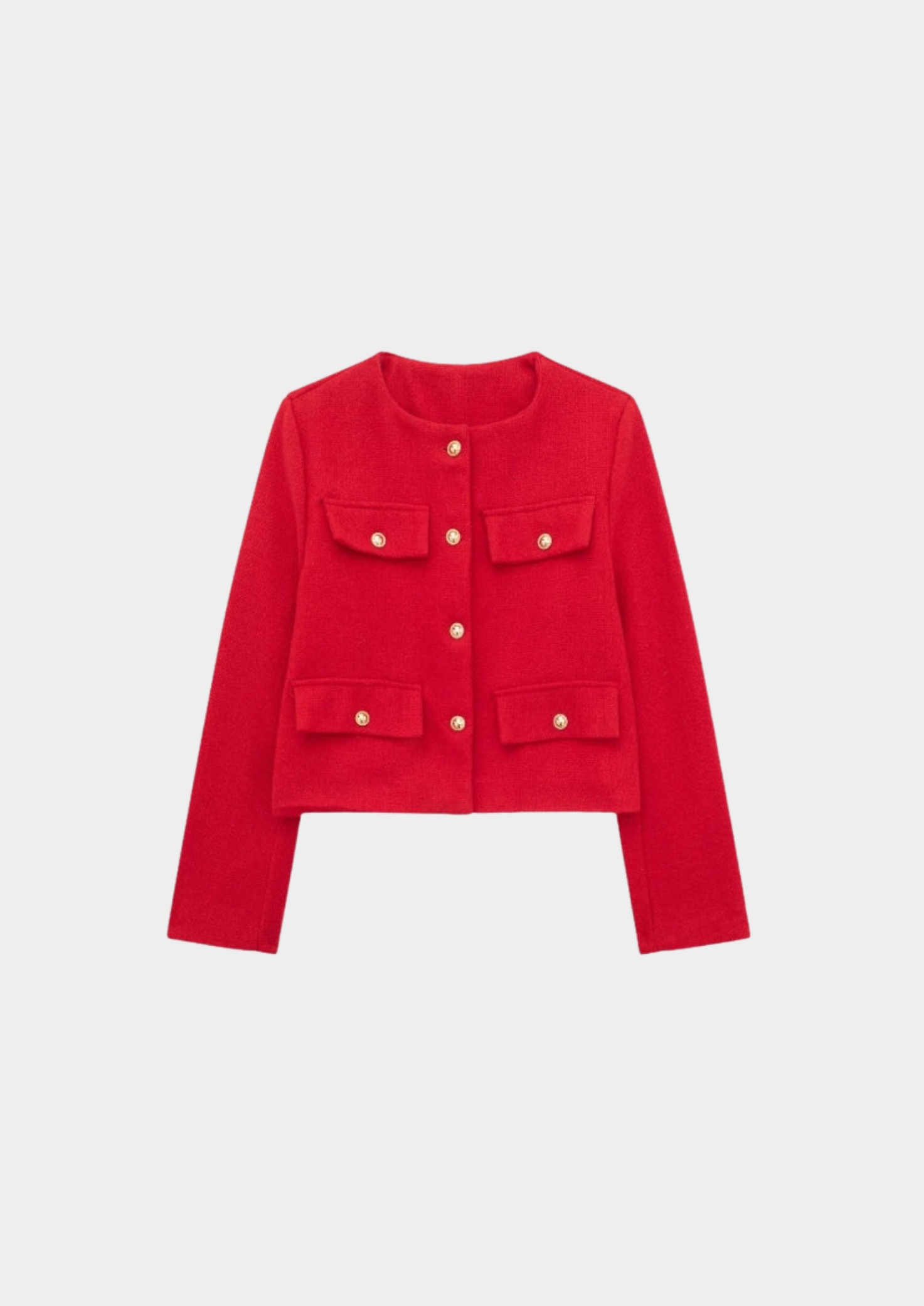 Cropped Blazer with Gold Buttons Women