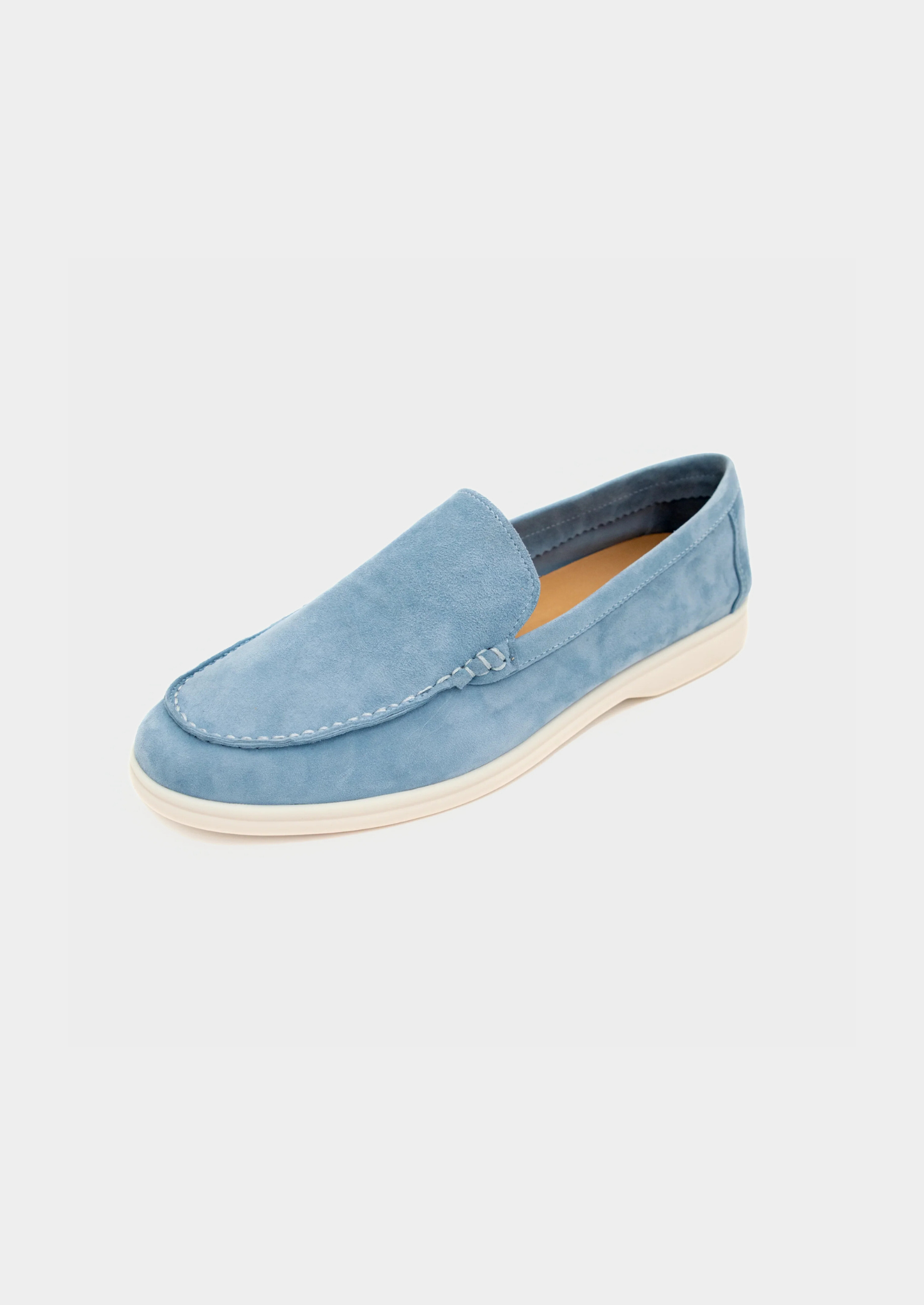 Men’s Suede Loafers in Sky Blue
