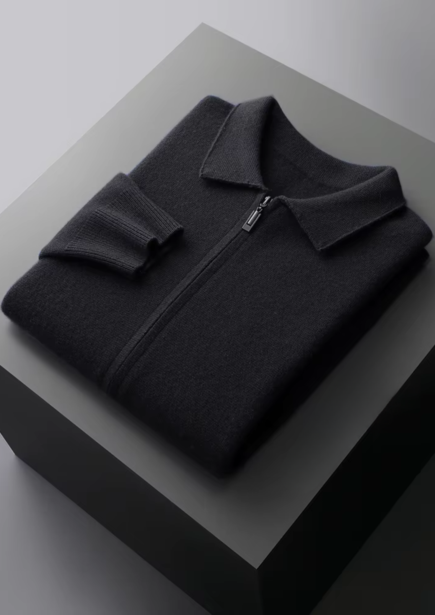 Merino Wool Extra-Fine Polo Knit Cardigan