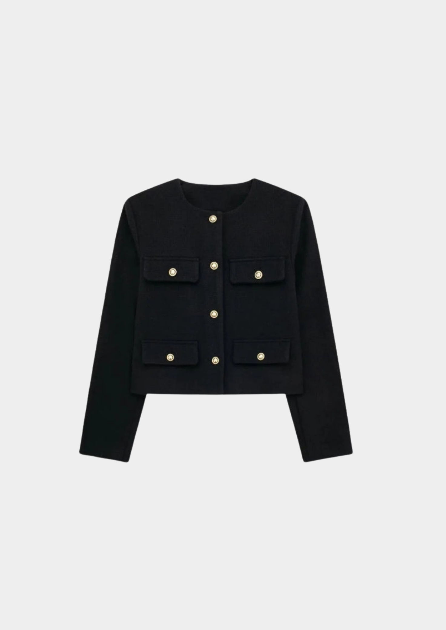Cropped Blazer with Gold Buttons Women