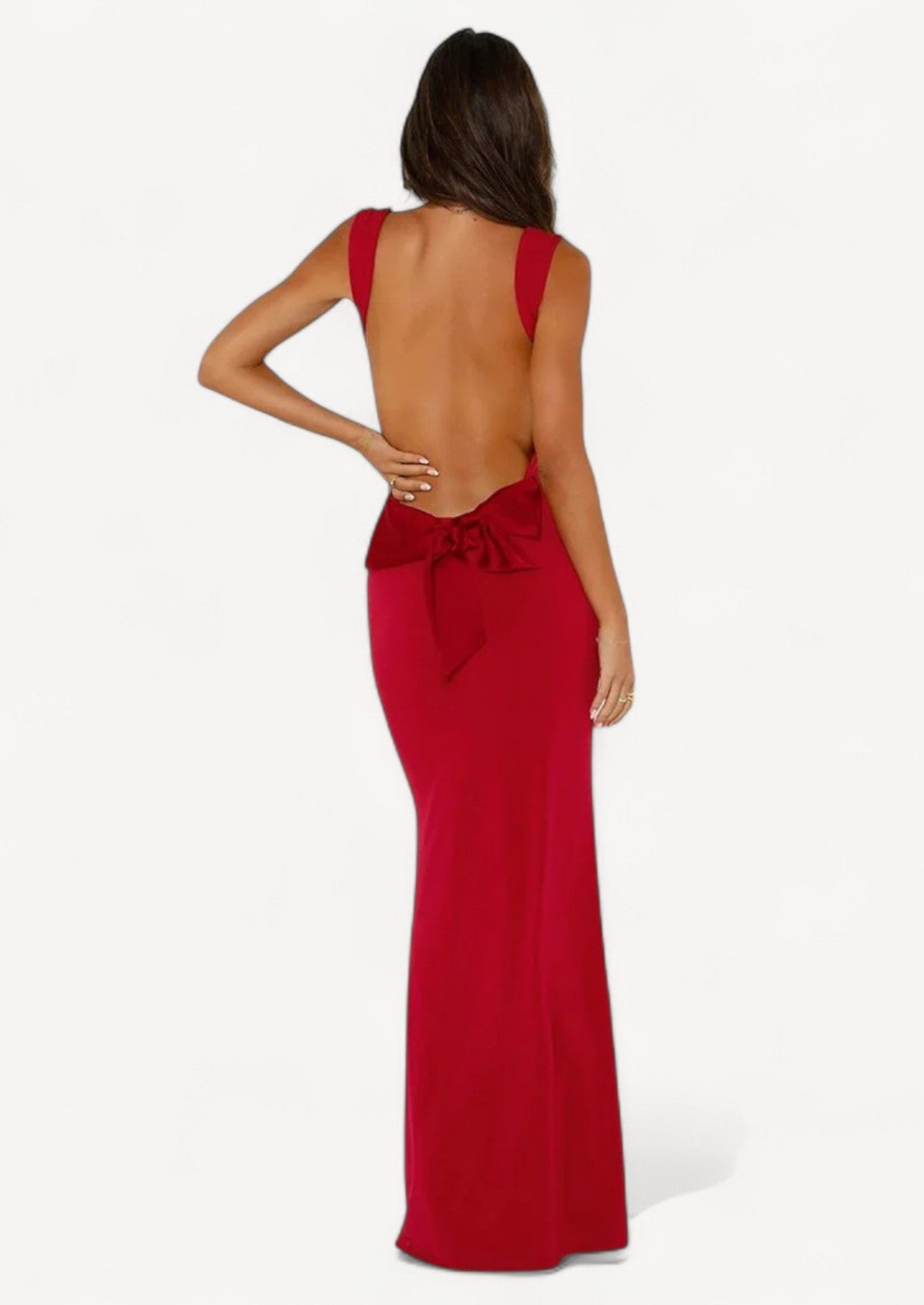 Backless Bow-Tie Maxi Dress Women