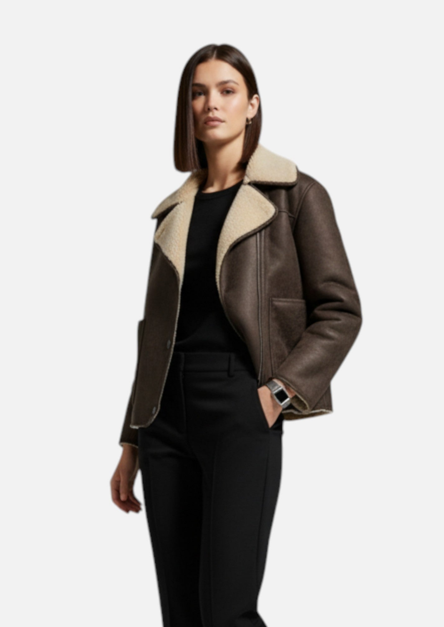 Heritage Fleece Jacket - Classic Single-Breasted Winter Coat Women