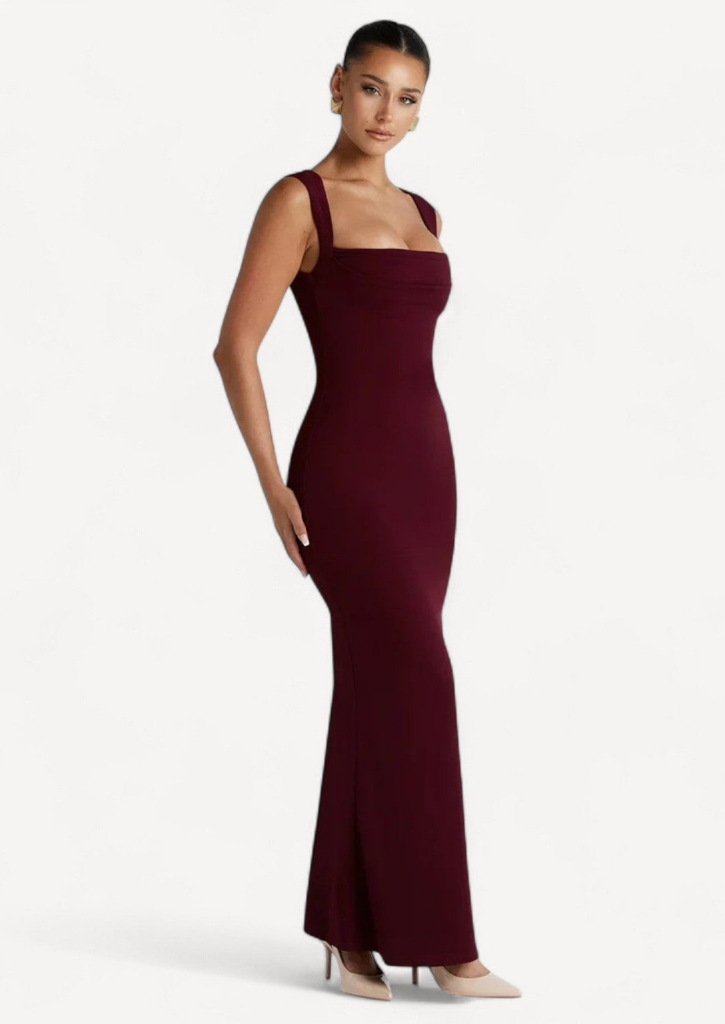 Neck Bodycon Maxi Dress – Elegant Formal Evening Dress Women
