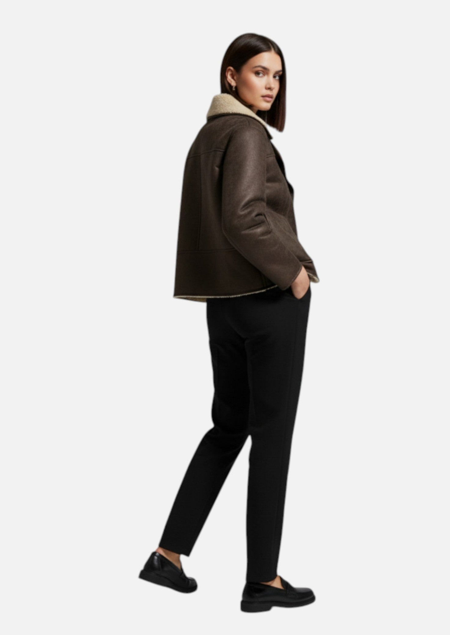 Heritage Fleece Jacket - Classic Single-Breasted Winter Coat Women