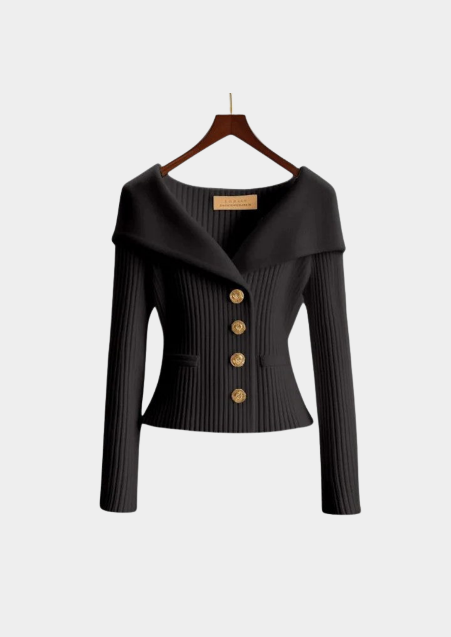 Women's Off-Shoulder Knit Sweater with Button Detail