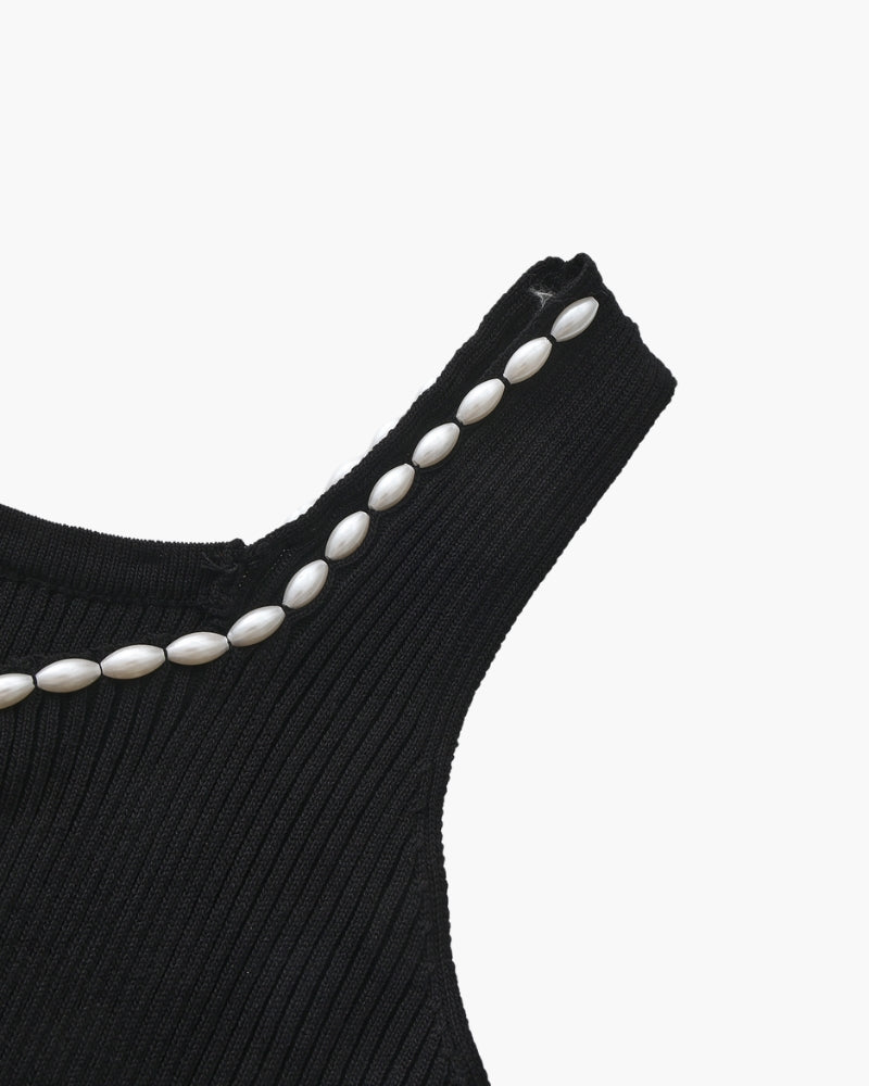 Ribbed V-Neck Knit Midi Dress Women