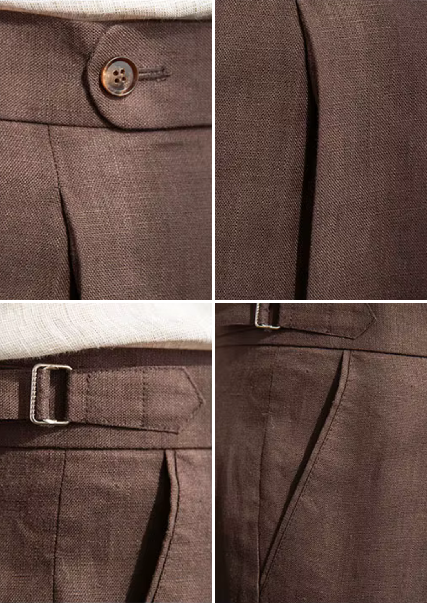 Florence Pleated Tailored Trousers - Dark Brown