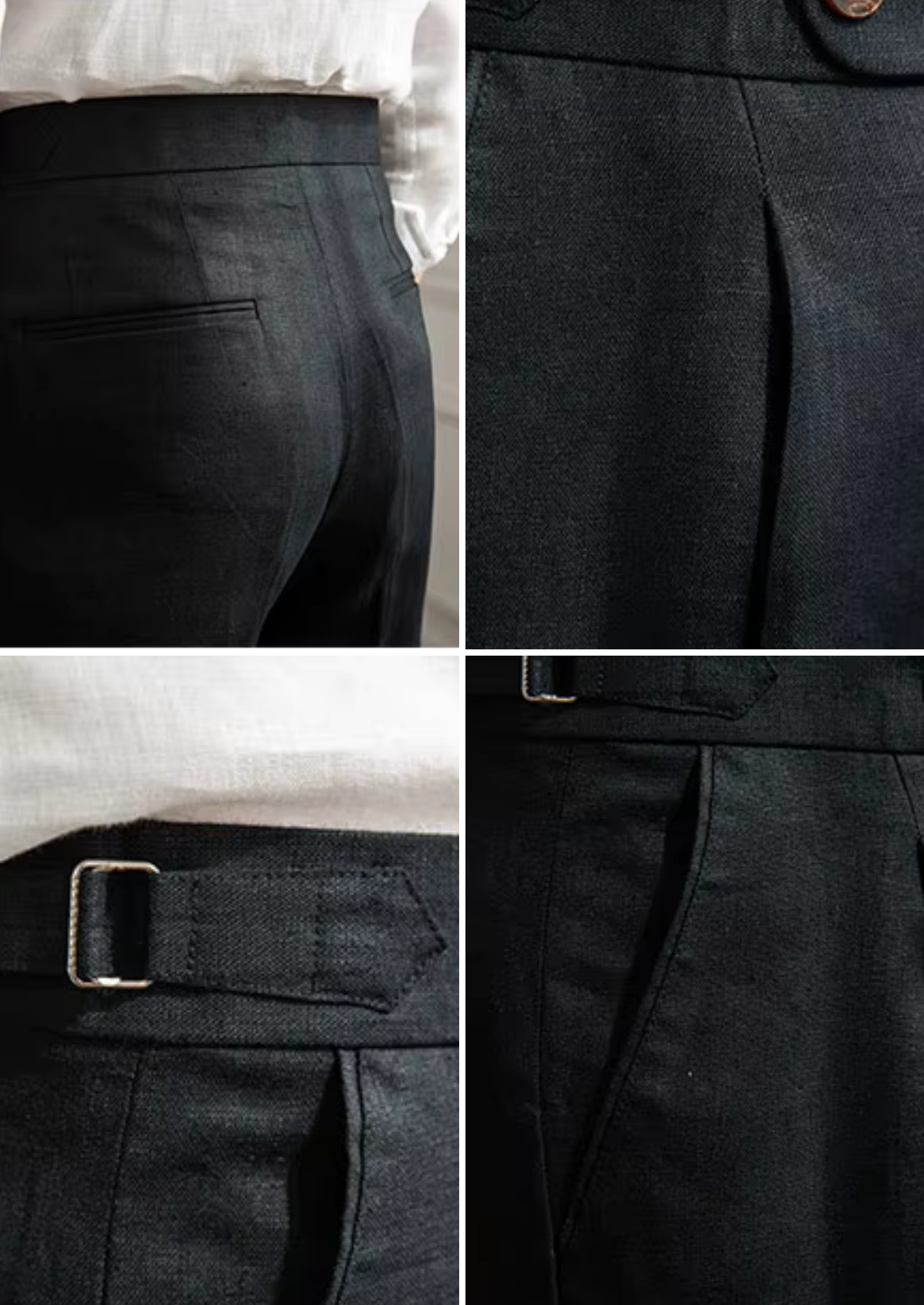 Palermo Pleated Wool Trousers - Black