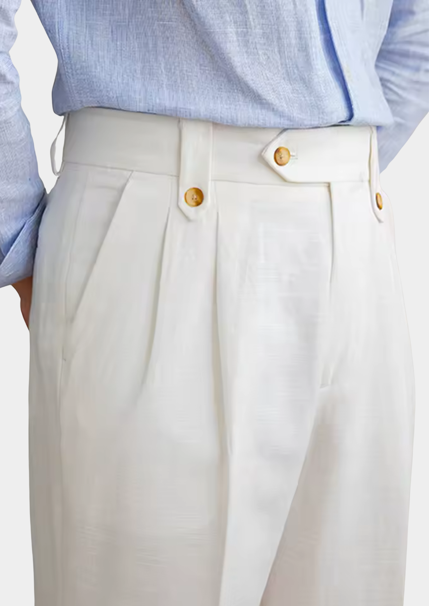 Bolzano Pleated Wool Trousers - White