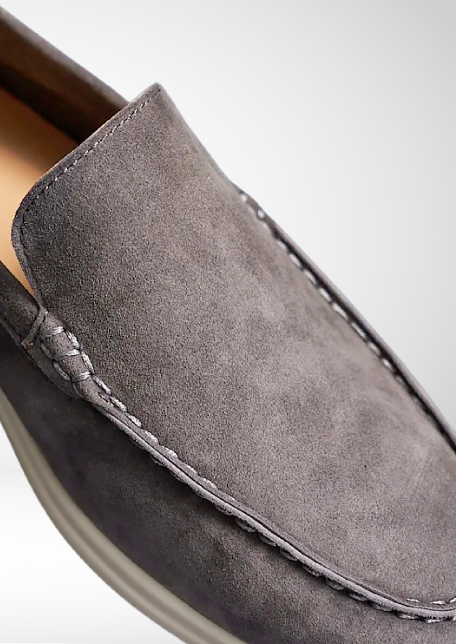 Men’s Suede Loafers in Ash Gray