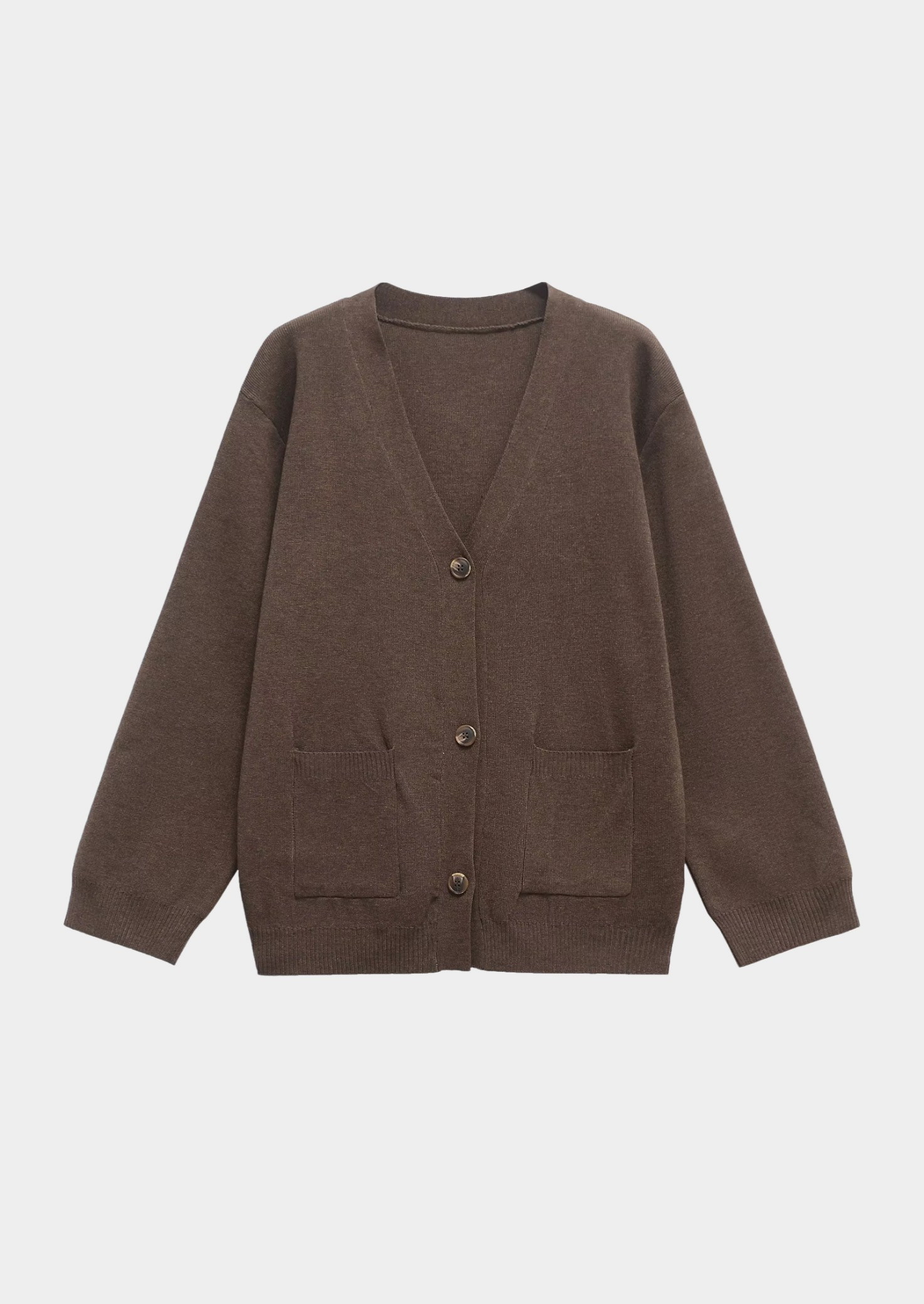 Solid Color Knitted Cardigan for Women