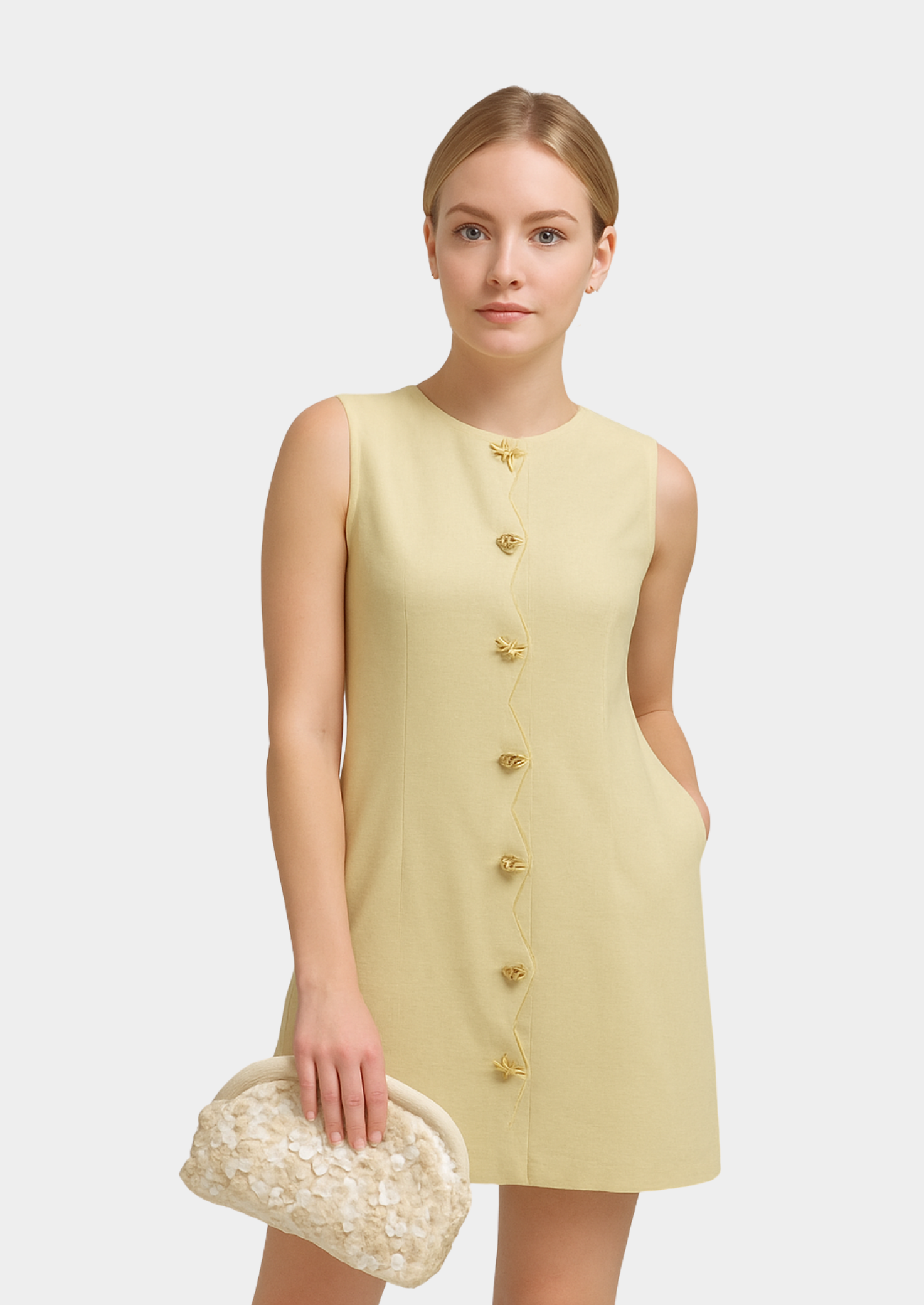 Sleeveless Mini Dress with Sculpted Detail Womenn