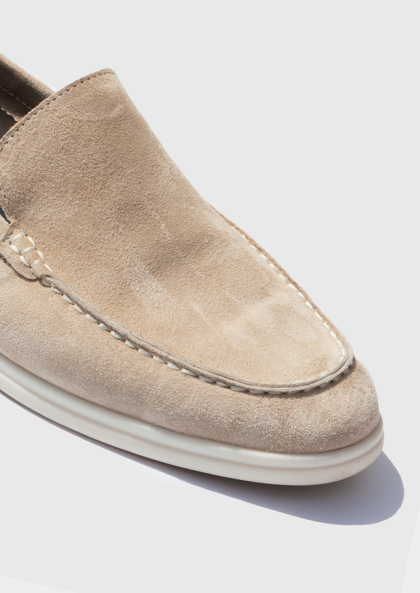Men’s Suede Loafers in Beige