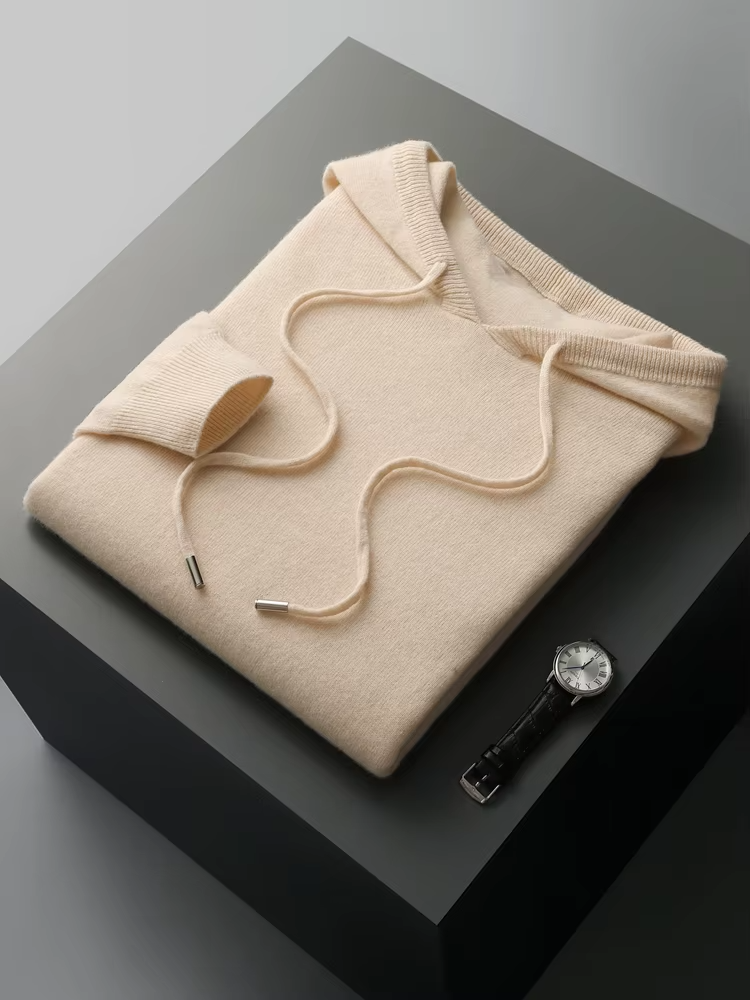 Merino Wool Extra-Fine Casual Zip Hoodie