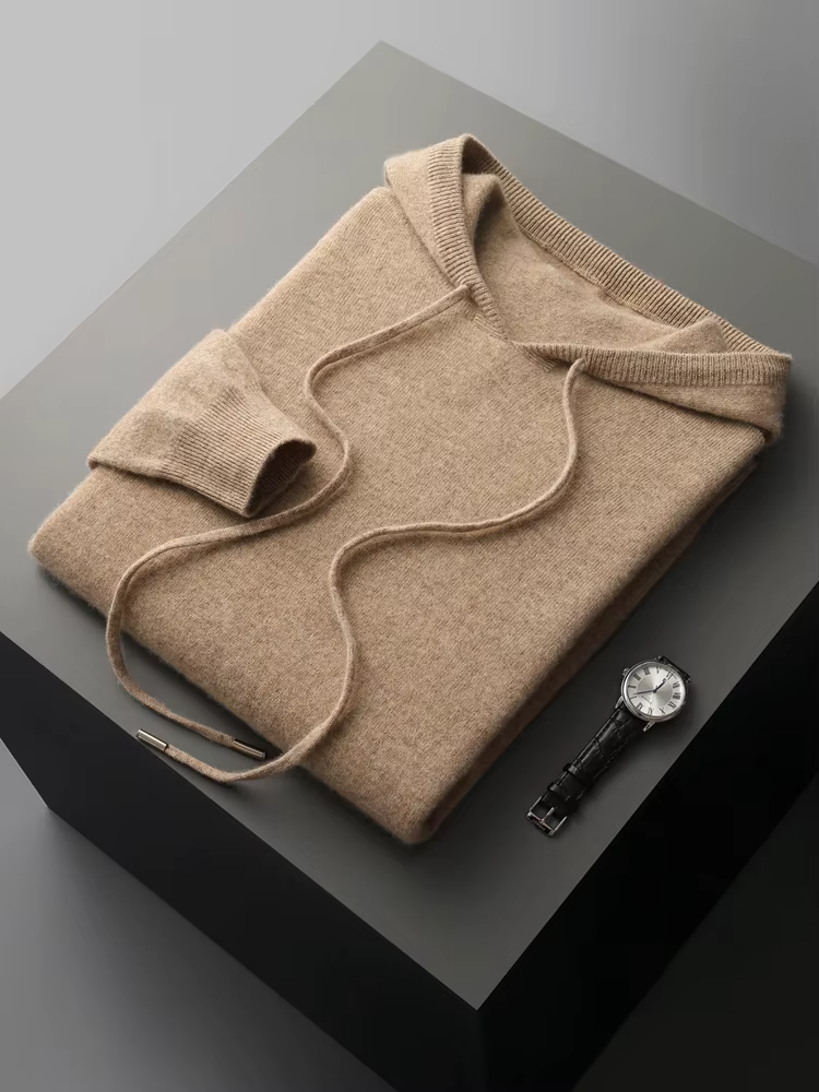 Merino Wool Extra-Fine Casual Zip Hoodie