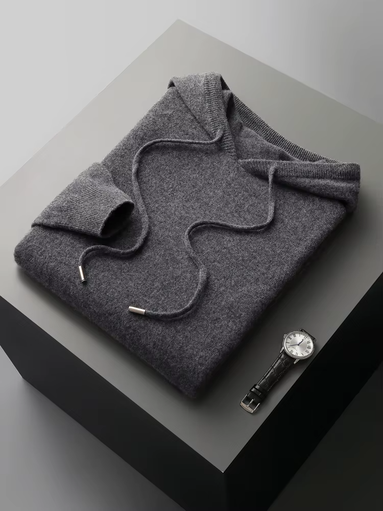 Merino Wool Extra-Fine Casual Zip Hoodie