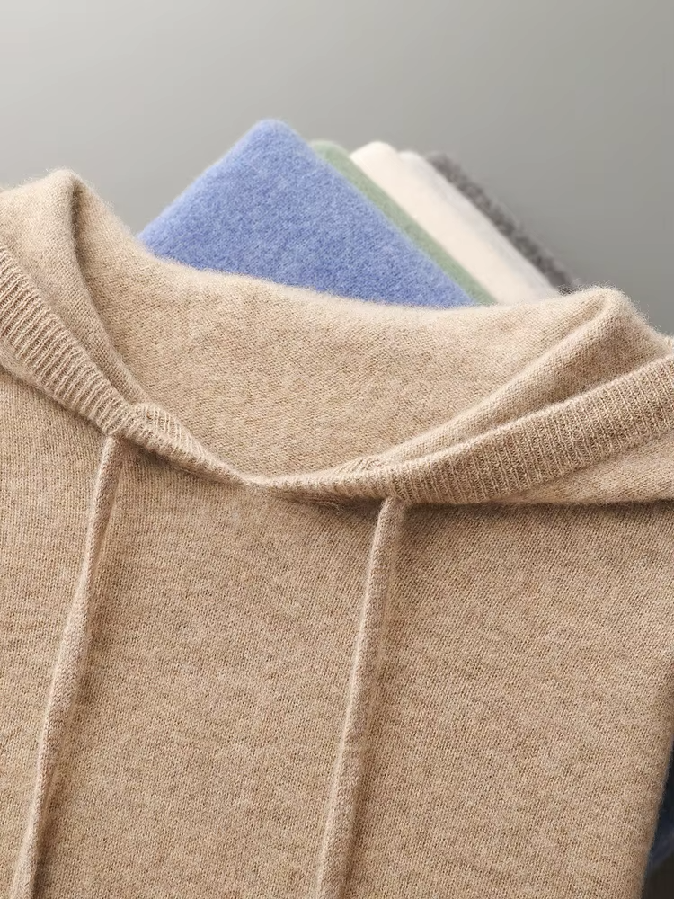 Merino Wool Extra-Fine Casual Zip Hoodie