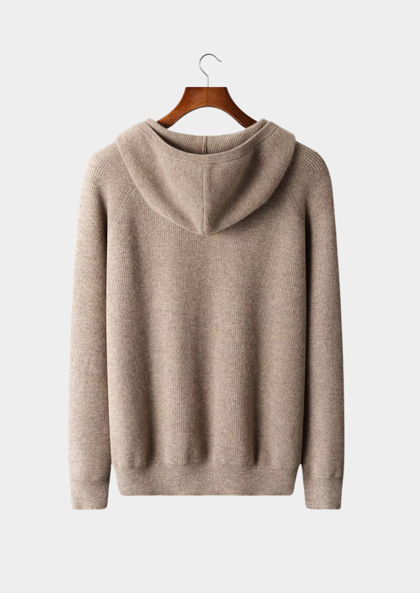 Merino Wool Extra-Fine Ribbed Hoodie With Zip