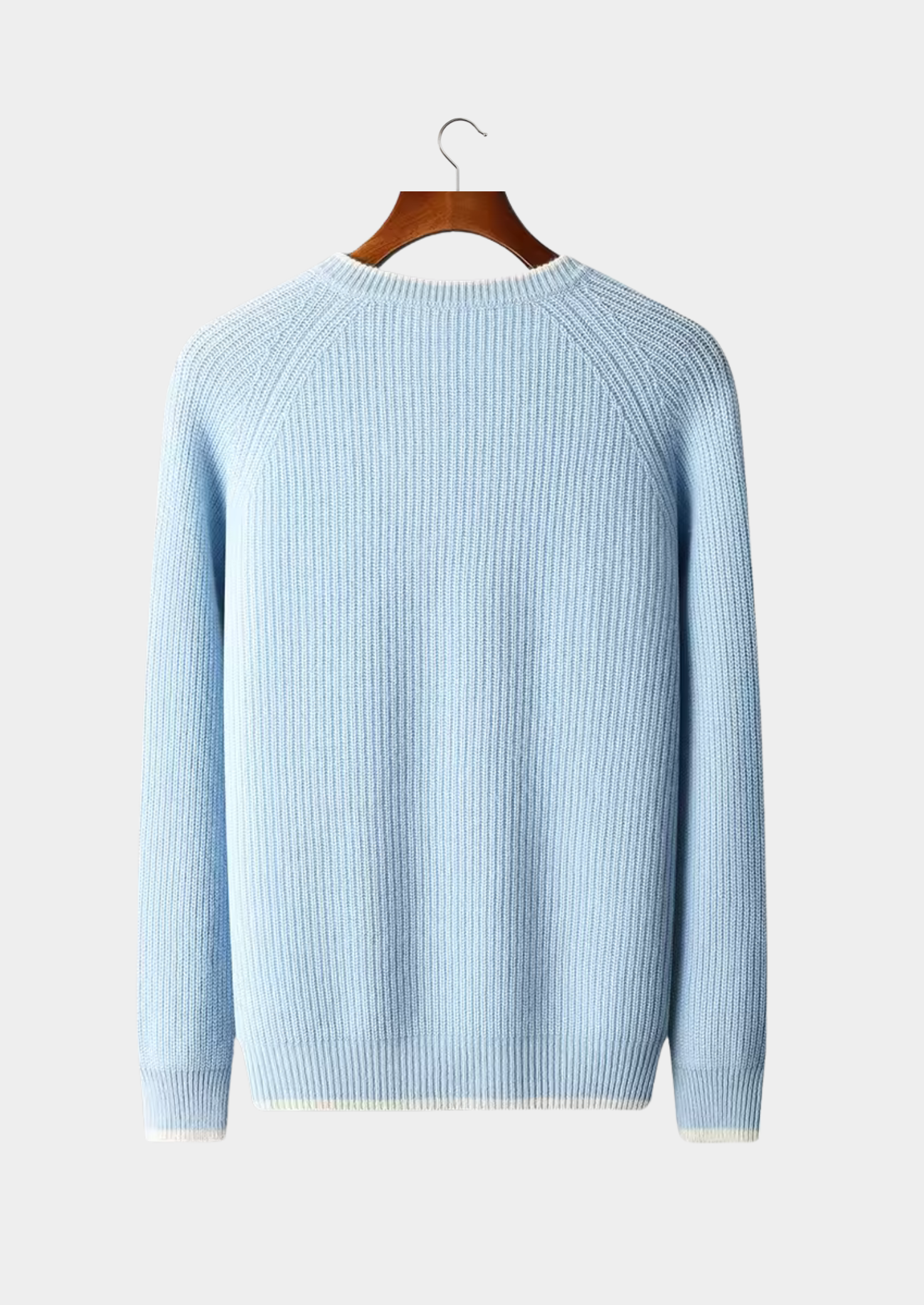 Merino Wool Extra-Fine Crewneck Two-Tone