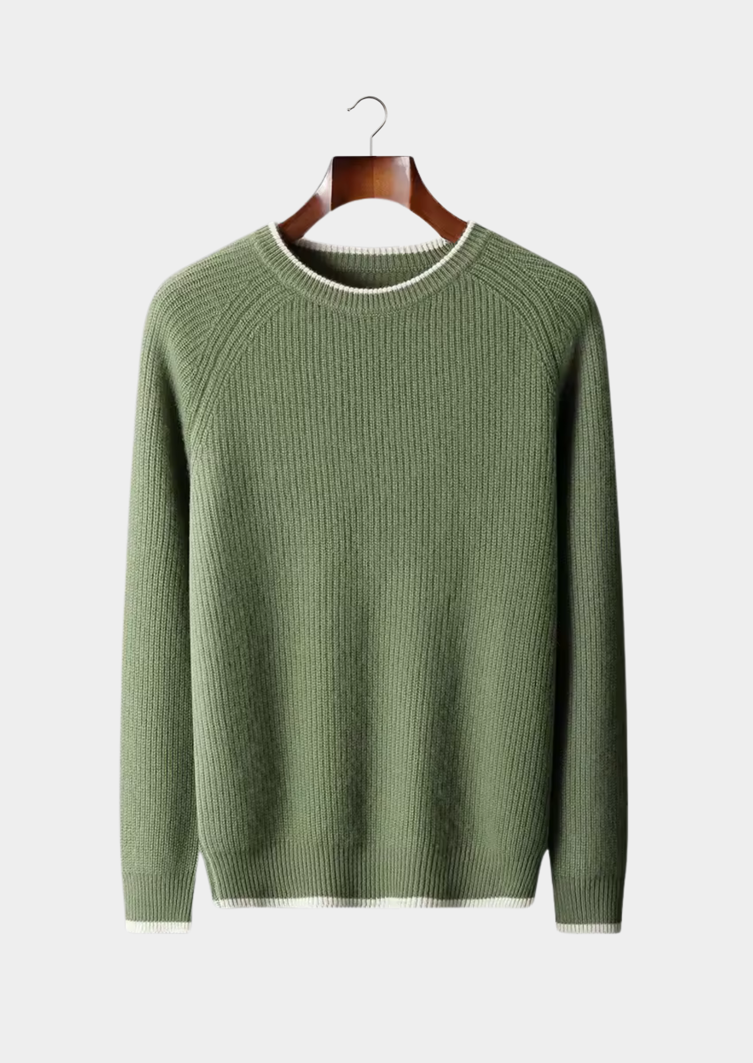 Merino Wool Extra-Fine Crewneck Two-Tone