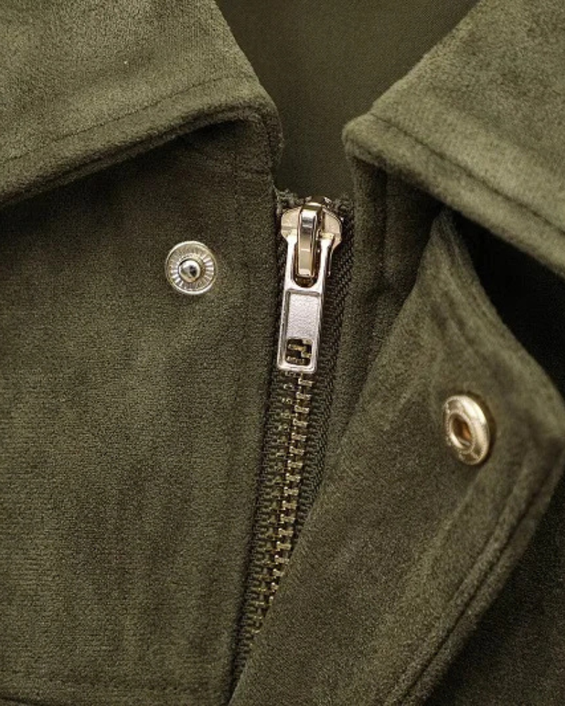 Vintage Suede Bomber Jacket Women